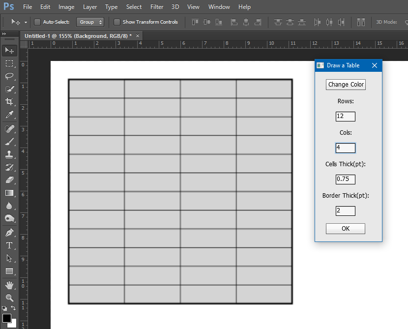 Draw A Table In Photoshop